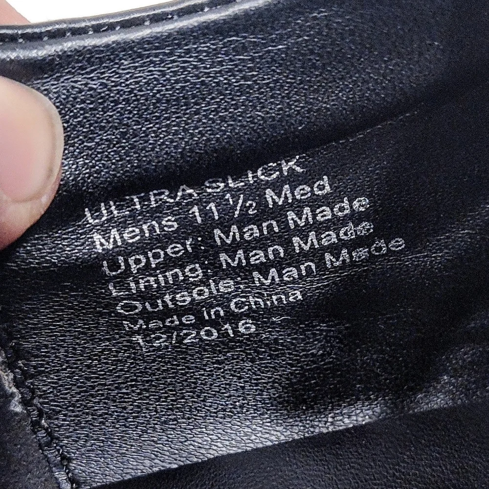 Reaction Kenneth Cole Ultra Slick Mens Size 11.5 M Black Man-made Dress Lace-Up - Picture 11 of 12